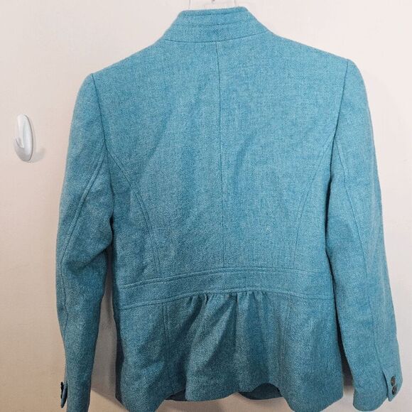 Talbots Herringbone Long Sleeve Wool Blend Blazer Jacket Women's Blue Size 6 - Picture 4 of 4